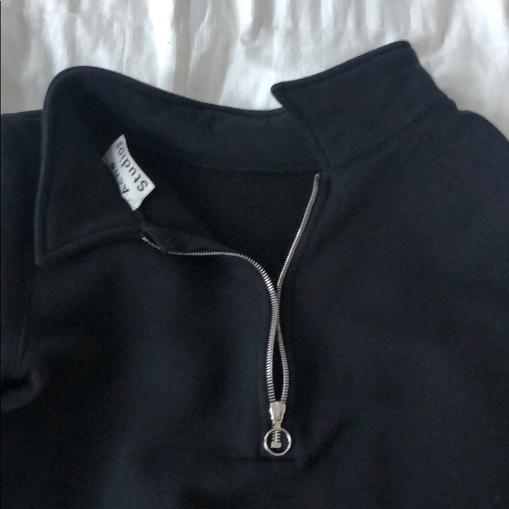 ACNE Studios Black Zip Sweatshirt “Lee Fleece”